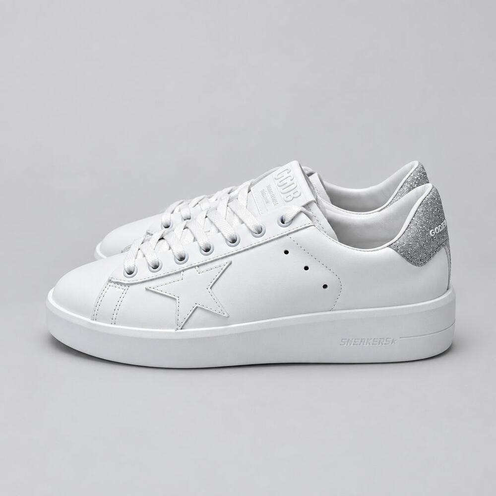 Golden Goose white Purestar sneakers, size 40 (US 9) NEW IN BOX!